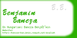 benjamin bancza business card